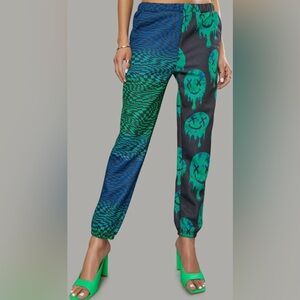 POSTER GIRL dollskills Green and Blue Graphic Pants